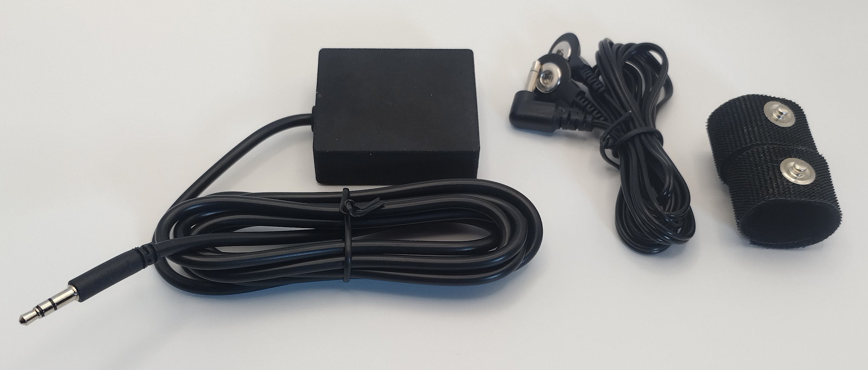 Angled view of the ODAX EDA Research Sensor Kit - Black components